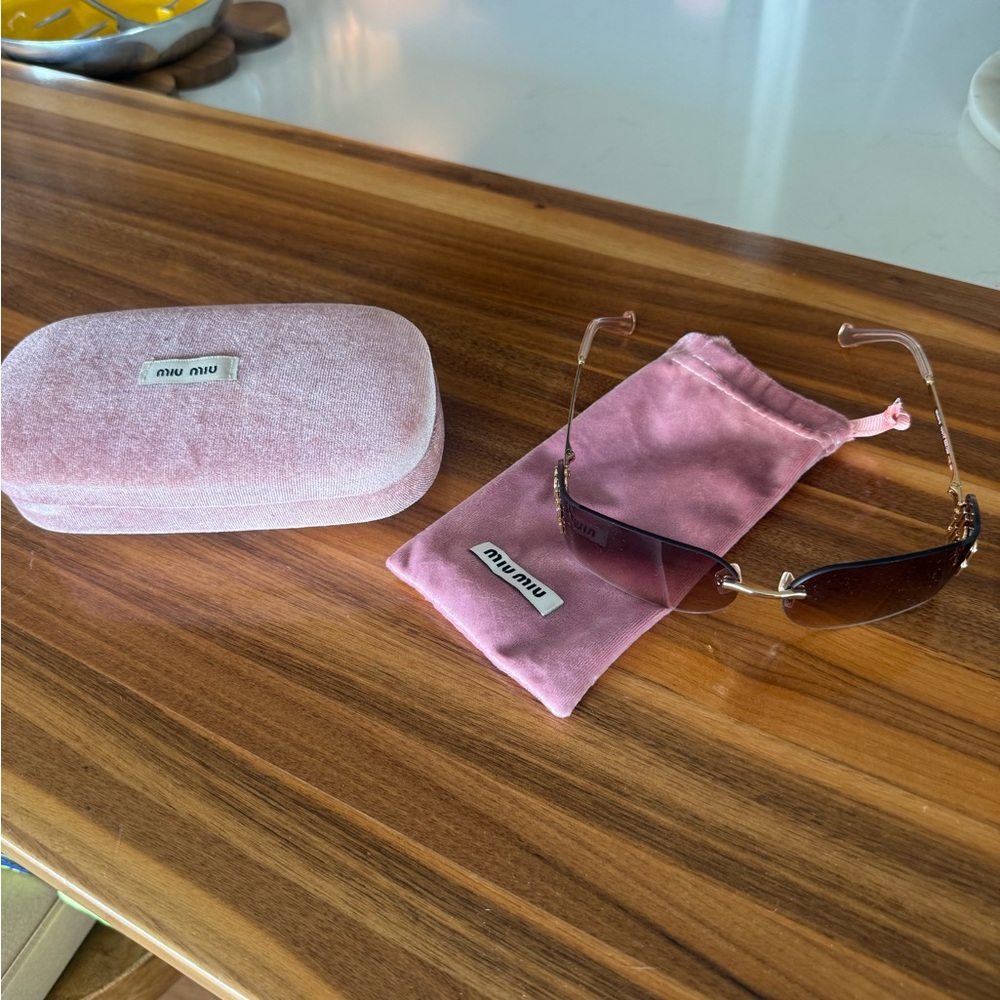Miu Miu Pink Sunglasses with Case